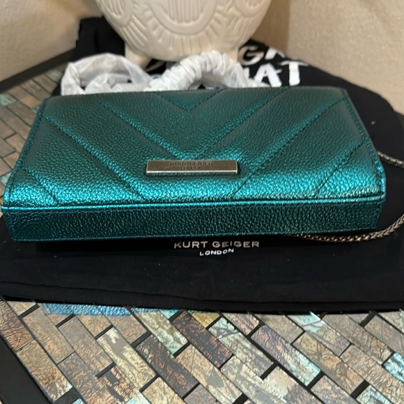Kurt Geiger London Extra Mini Kensington Quilted Leather Wallet on a Cha… - Picture 12 of 17